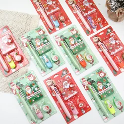 4pcs Christmas Stationery Set Children's Christmas Holiday Gift 10 Color Gel Pen Notebook Student School Stationery Supplies