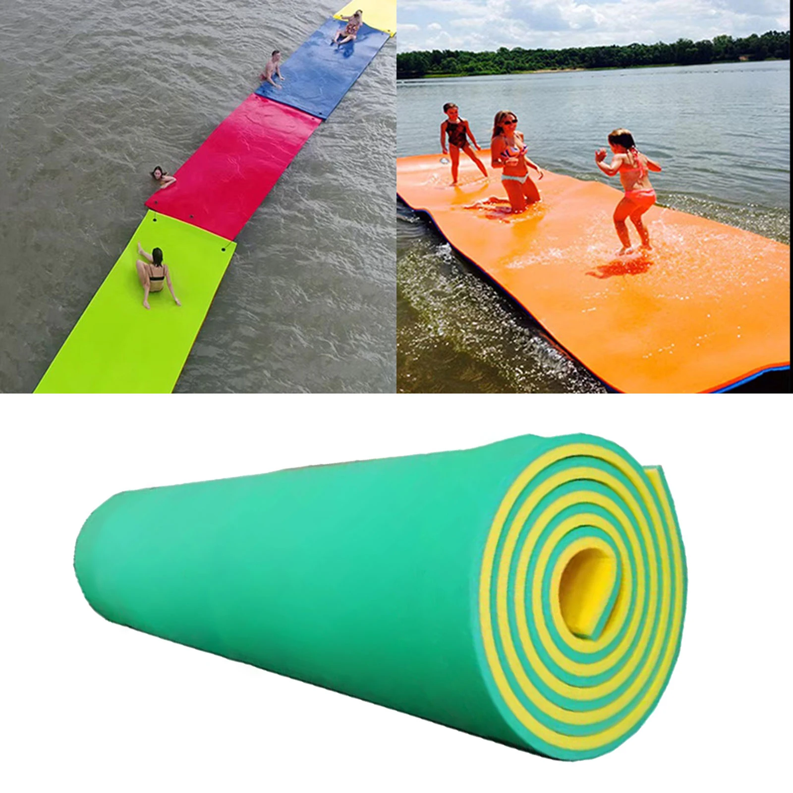 

Water Floating Mat Unsinkable 3 Layers Water Recreation Floats Mattress for Swimming Pool Boat Water Activities Sea Summer