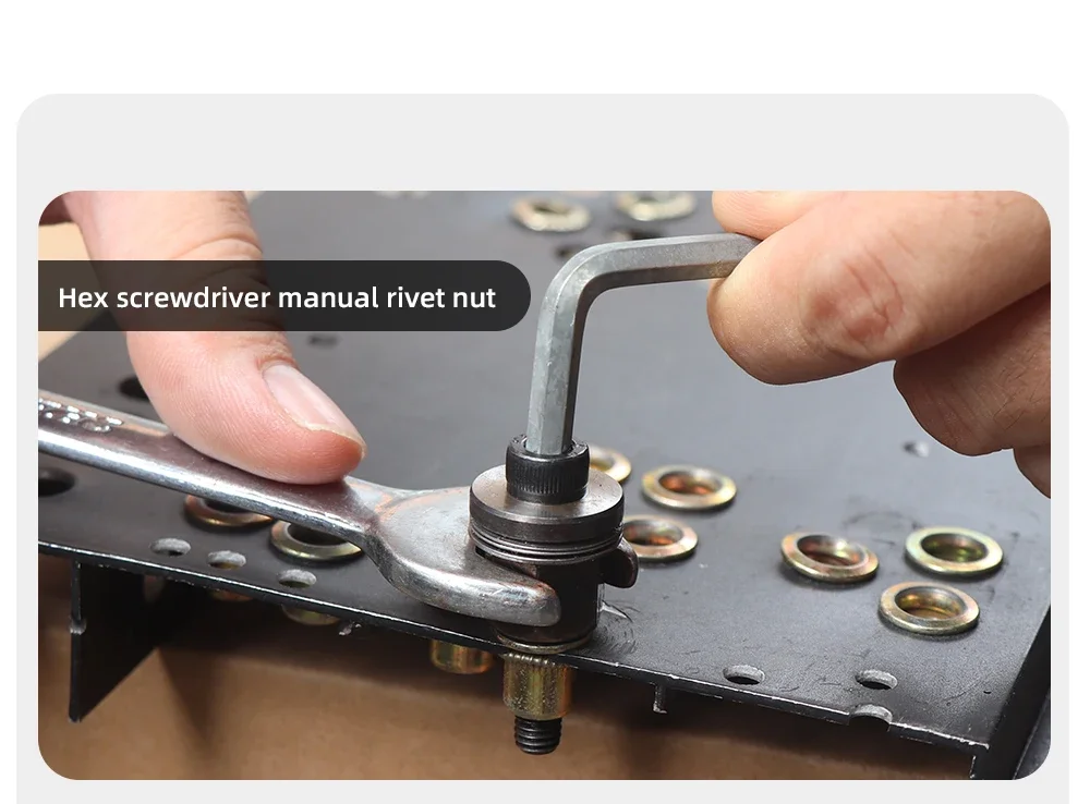 M3 M4 M5 M6 M8 M10 M12 Hand Rivet Nut Head Set Round Nut Tool Manual Riveter Rivnut Tool Accessory