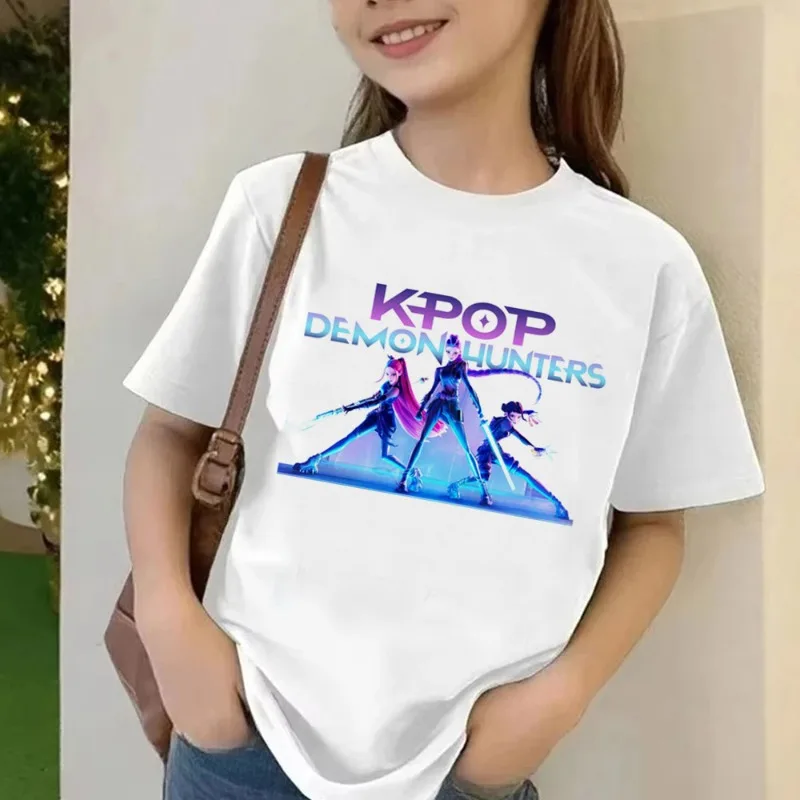 KPOP Movie Devil Hunter T-Shirt, Sommer-Kurzarm-T-Shirt, lässiges, schnell trocknendes T-Shirt mit 3D-Druck für Mädchen und Jungen
