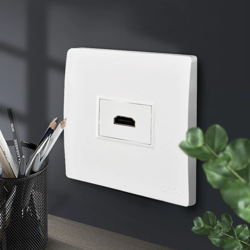 86 Type HDMI Straight Plug Panel Manufacturer Port High Definition TV Digital Interface Wall Socket 1pcs