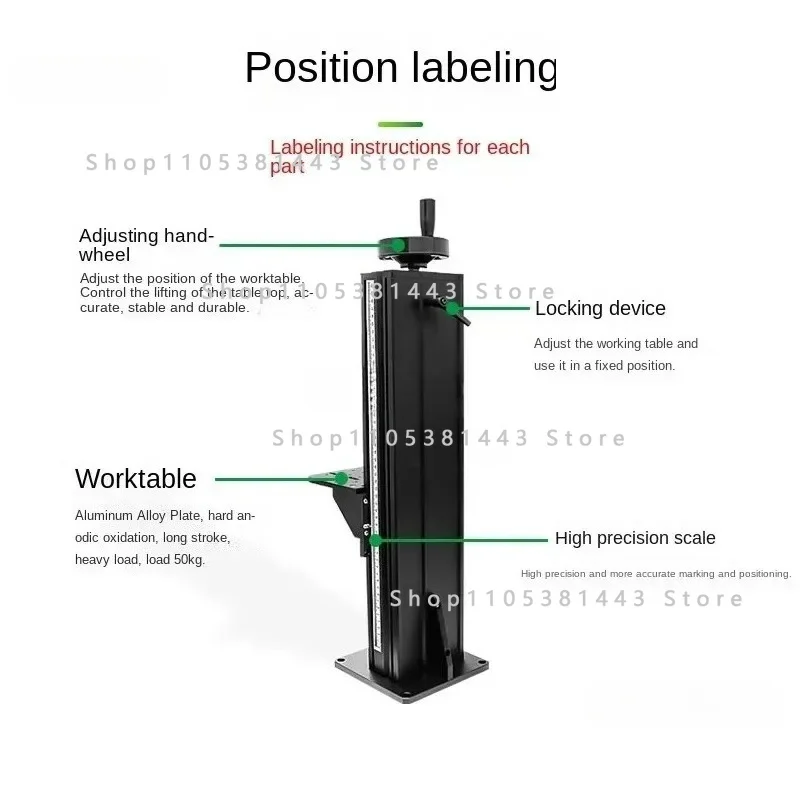 Column T-shaped Wire Hand-cranked Camera Lifting Platform Experimental Lifting Table Optical Z-axis Large Stroke Workbench