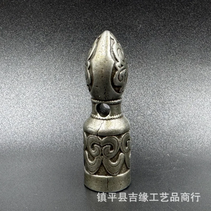 Vintage Tibetan Nepalese Iron Ten-Phase Seal Buddha Pendant Necklace Accessory