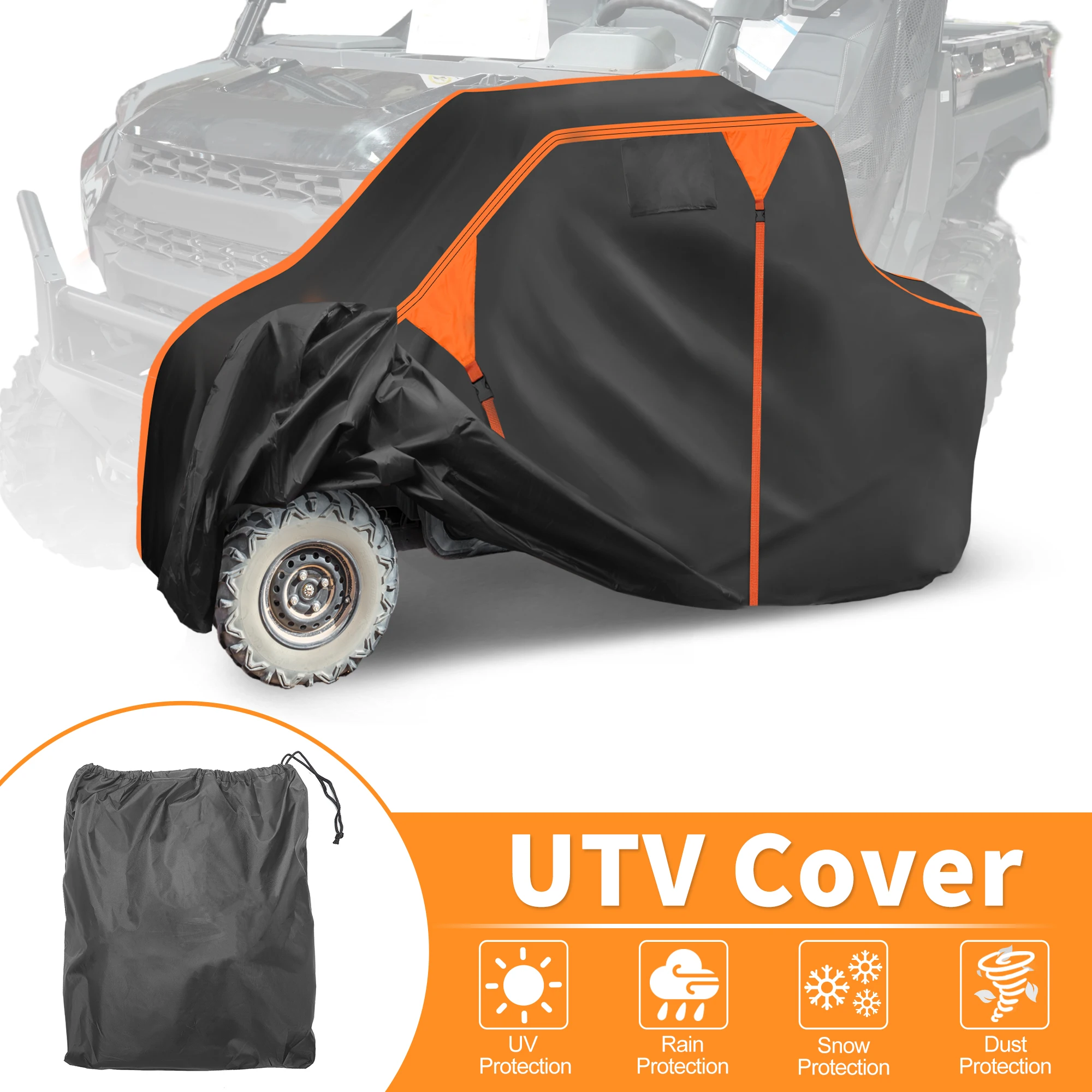 

Чехол для UTV Polaris Ranger 1000 2020-2021, черный, 312x160x193 см, 210D-PU, водонепроницаемый, для защиты от солнца, дождя и хранения на улице