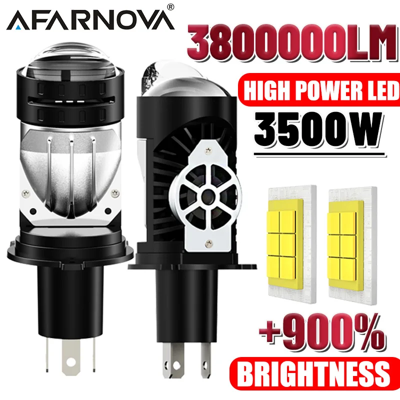 

3500W H4/9003/HB2 Led Projector Headlight Bulb 3800000Lm Wireless Fan Turbo 6000K H4 Bulb Apply to Cars/Motorcycles/Trucks 9-60V