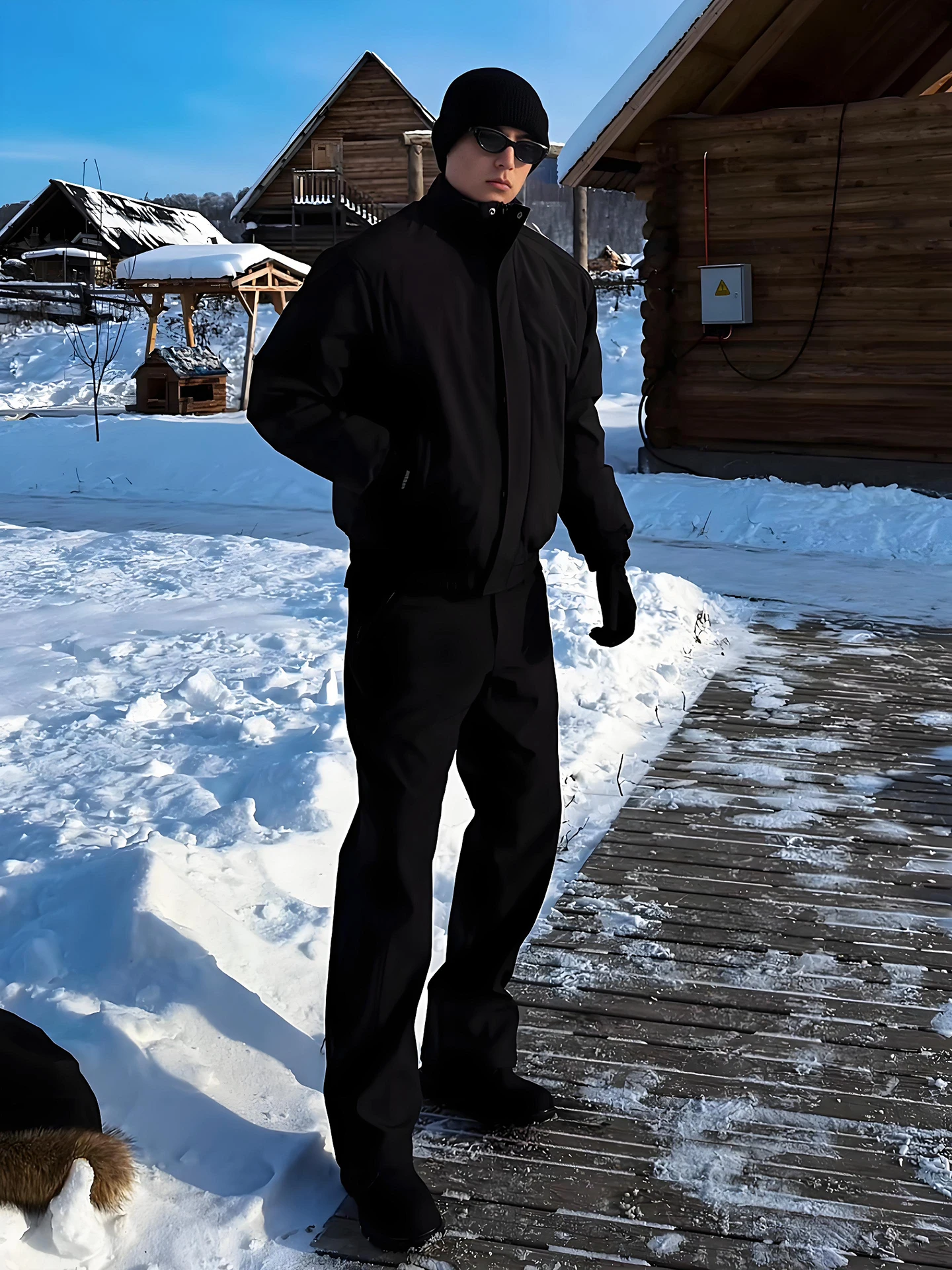 

American Sle Thiened ort down Jaet Men's Winter Coat Removable Mink Collar Quilted Polyester Fiber Youth Faion