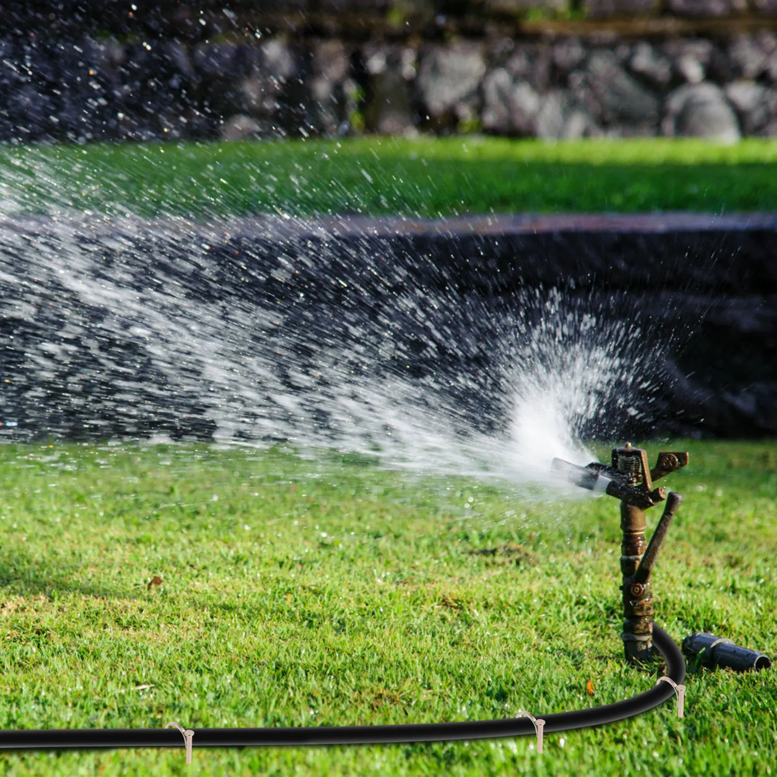 20pcs Water Fixed Hook 0.78In High-Strength Steel Nail For Garden Pipe Fixing Wall Clip Stakes Clamp Fastener Hanger