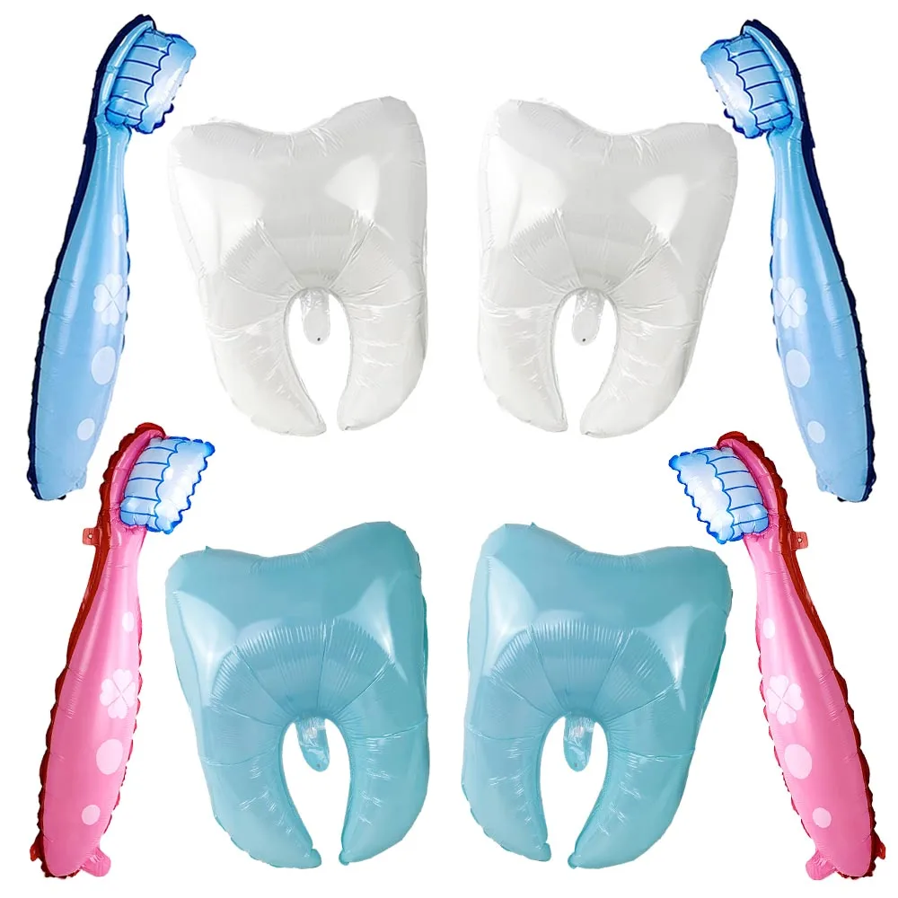 5 adet Beyaz Diş Folyo Balonlar Diş Diş Fırçası Balon Diş Öğrenci Diş Hekimi Mezuniyet Diş Tema Parti Süslemeleri Diş