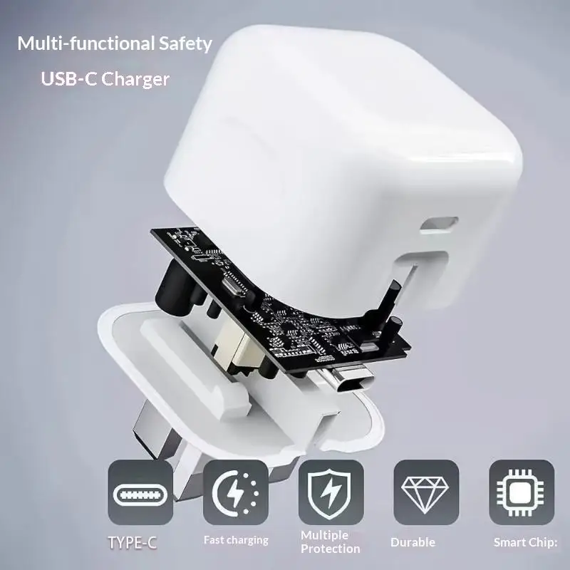 20W USB C Fast Charger With 1/2m Charging Cable Foldable US Plug For Home Travel Use - view 6