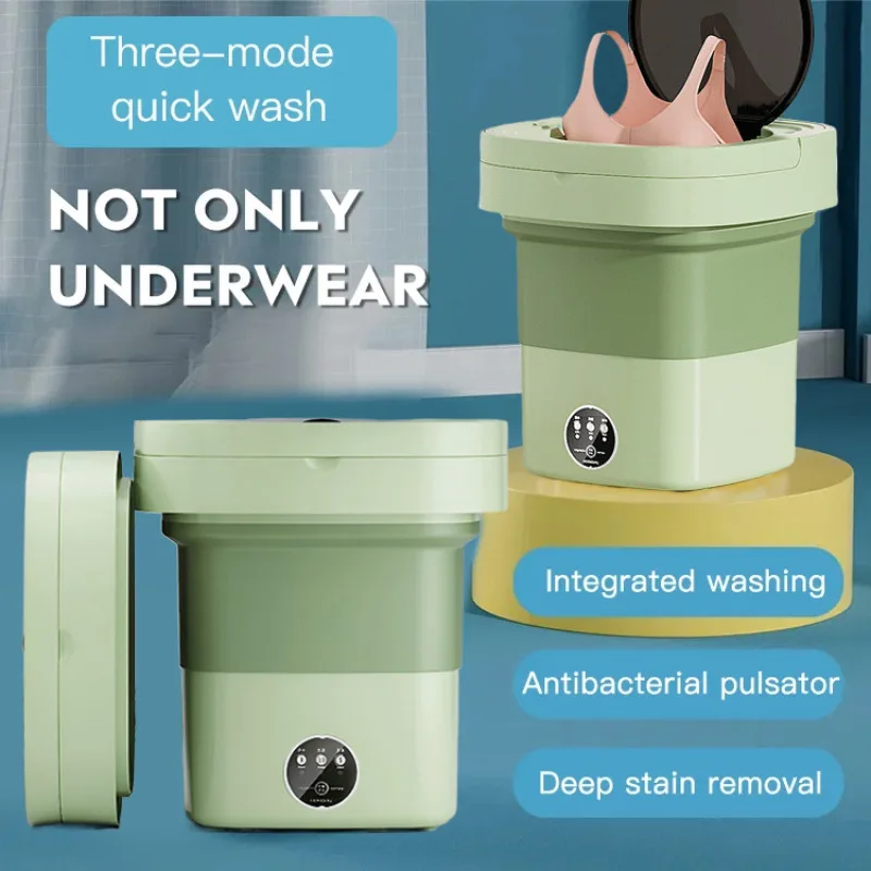 

Складная Портативная стиральная машина л, большая емкость, вращающаяся сушилка для одежды, ведро, дорожное нижнее белье, носки, Ультразвуковая мини-стиральная машина