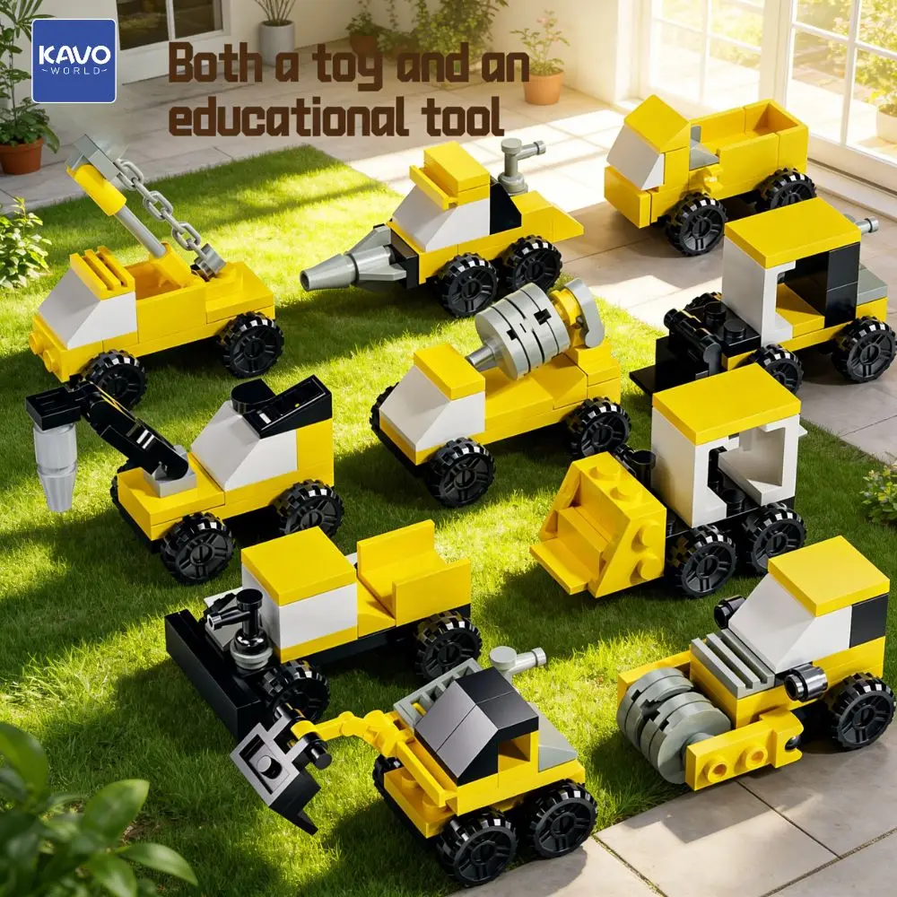 

KAVOWORLD 10 in 2 Engineering Truck DIY Models Vehicle Building Blocks Set STEM Hands-On Learning Toys for Kids Holiday Gifts