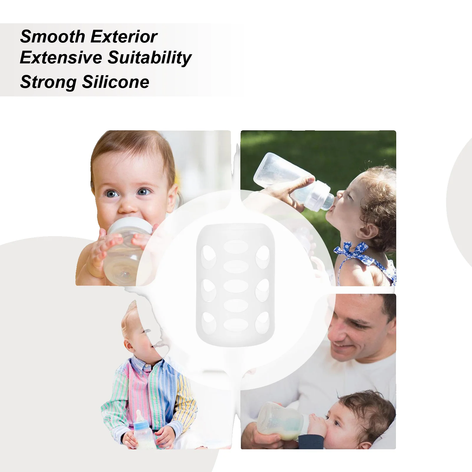 Glass Bottle Covers Non-Slip Silicone Bottle Cover Protector Anti Breakage Glass Feeding For Travel Outdoor Stroller Park Car