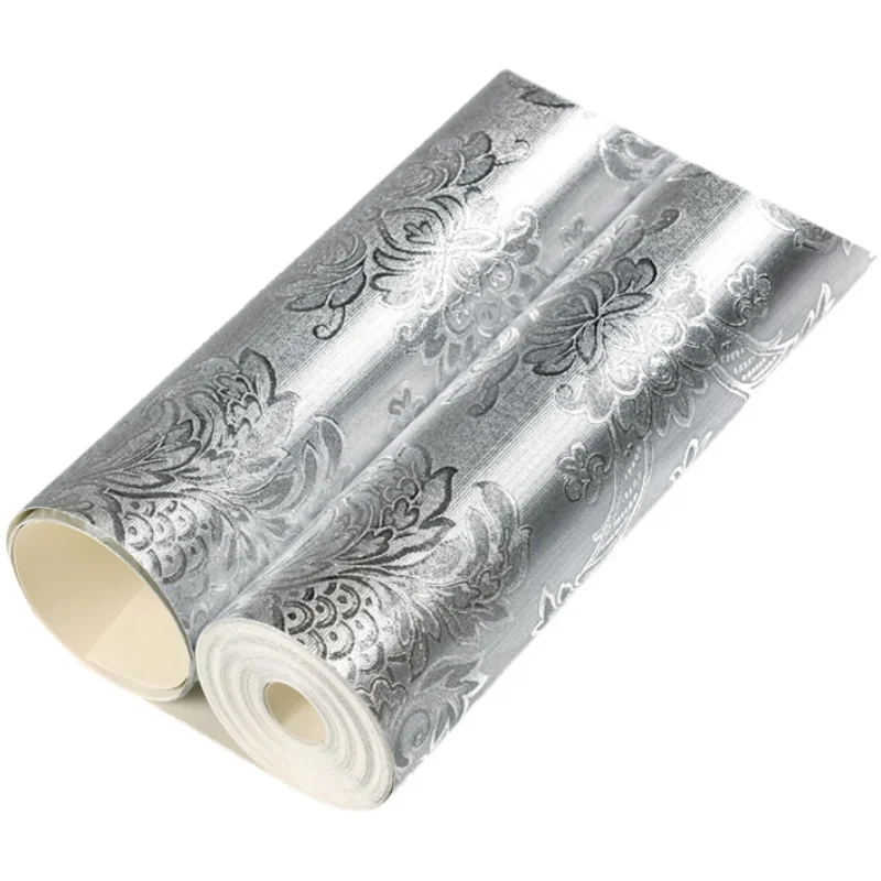 Imagem -06 - Prata Damasco Wallpaper Rolo para Quarto e Sala Papel de Parede Damasco Reflective Ktv Wallpapers Gold Foil Luxo
