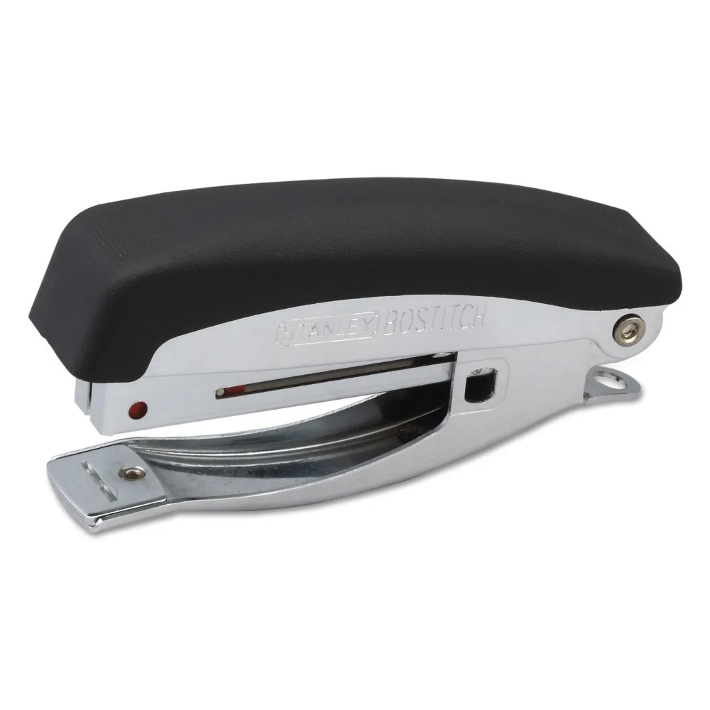 20-Sheet Hand-Held Stapler with Anchor Hole, Chrome/Black for Office Use