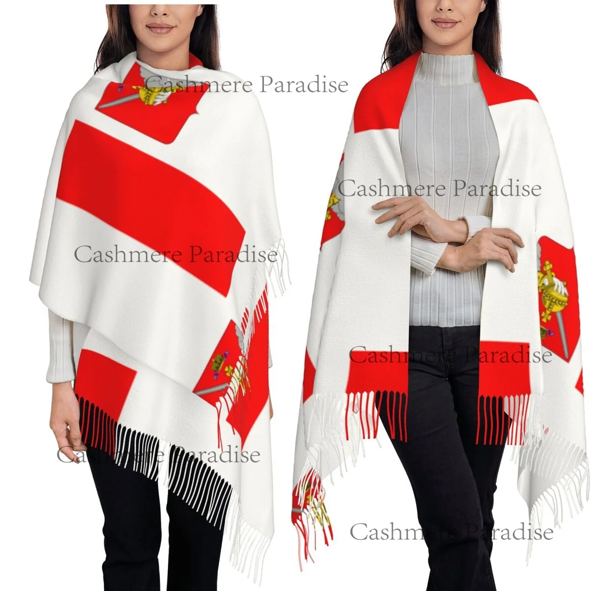 ヴォログダ州旗-レディース-暖かい冬用インフィニティスカーフ-スカーフ-秋と冬