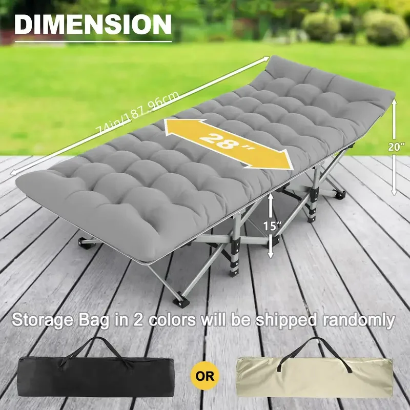 

Folding Camping Cot for Adults with Mattress Sleeping Cots with Storage Bag Portable Travel Cot Bed for Tent Home Office Beach