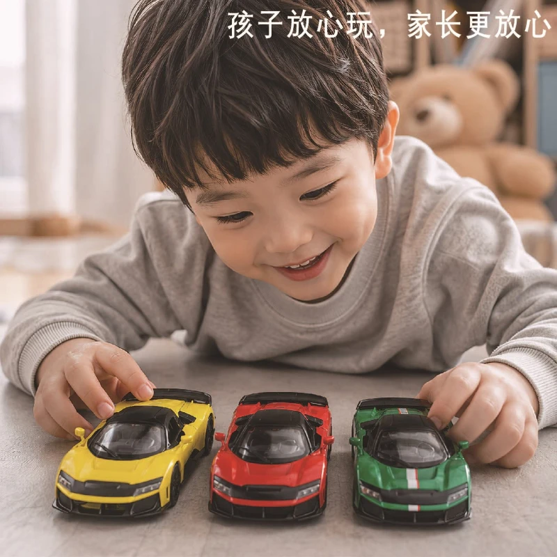 F80 Druckguss-Legierungs-Sportwagen 1:24 Realistische Form Schreibtisch-Deko Lustiges Lernspielzeug für Hobby-Modell-Sammler