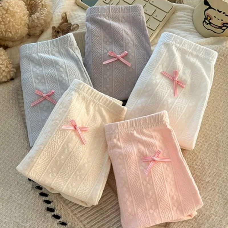 1/4 Pcs Soft Cotton Breathable Safety Pants Kids Girls Panties  Fashion Bow Underpants New Four Seasons Leggings For 3-16 Years