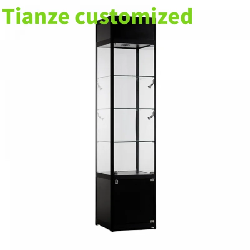 (customized)Retail Glass Display with Lighting Cheap Lockable Glass Display Showcase