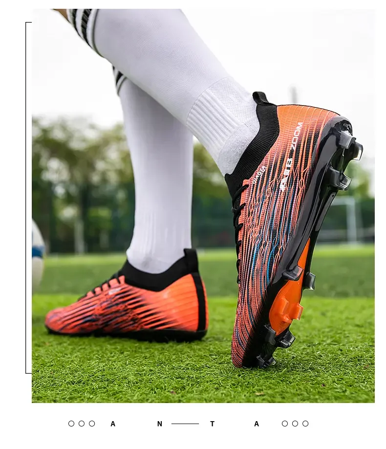 Outdoor Football Cleats, Flexible Shockproof Design, Durable Athletic Footwear For Grass Field Game And Daily Football Exercise