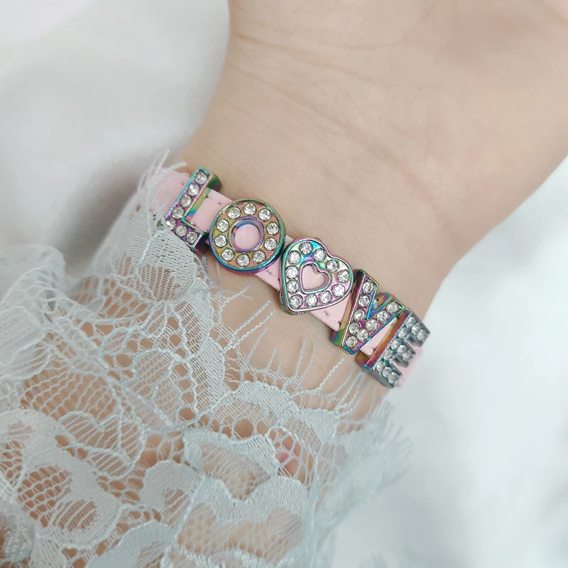 Alphabet Charms for DIY Jewelry (8mm) - close-up view