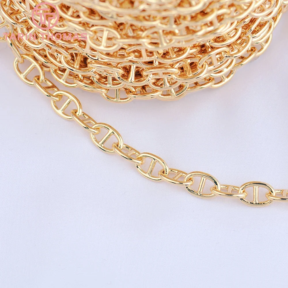 (4854)1 Meter Chain Link 6x8.5MM 24K Gold Color Brass Necklace Chains Bracelet chains Quality Diy Jewelry Findings Accessories