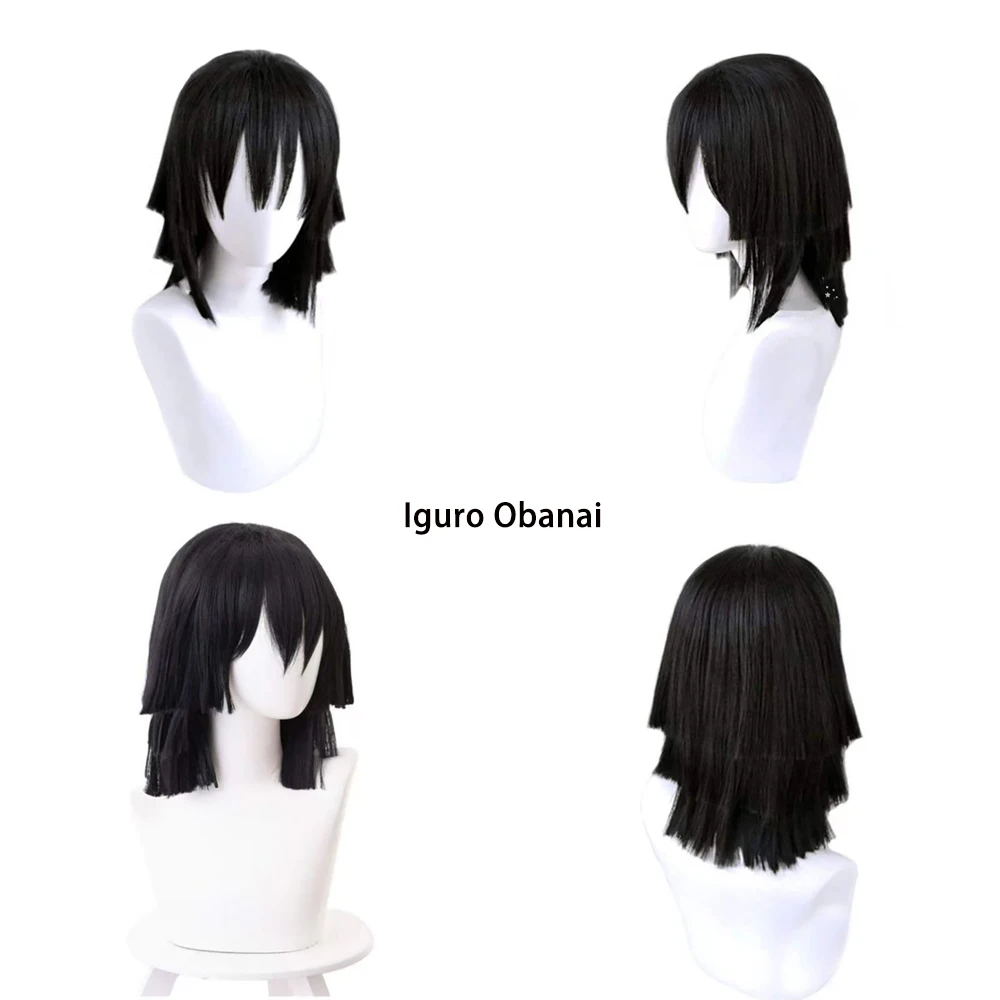 Perruque de Cosplay synthétique Demon Slayer Iguro Obanai Kanroji Mitsuri, perruque en soie haute température pour Halloween et carnaval, haute qualité