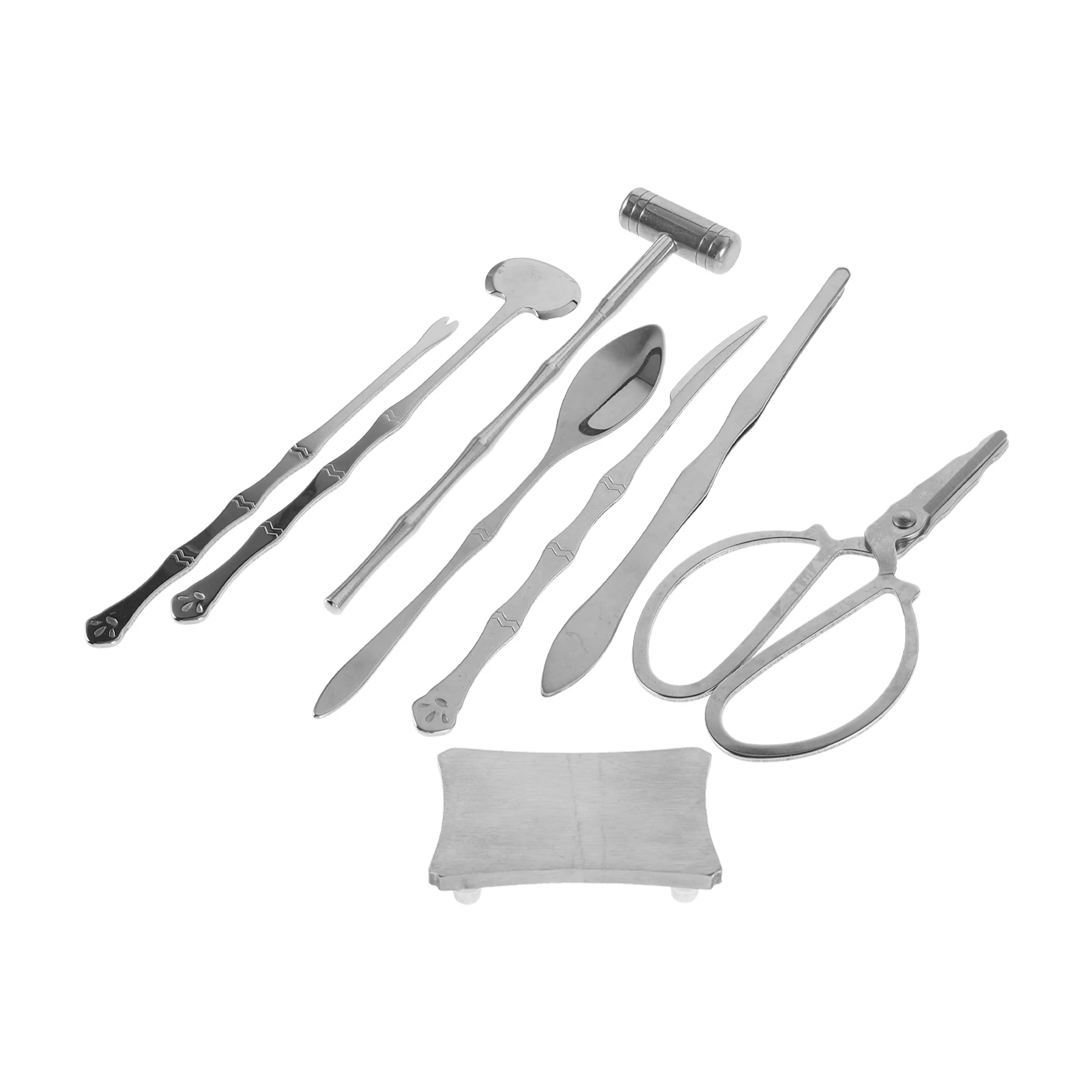 

Crab Eight piece Tool Set Seafood Crackers Tools Lobster Forks Metal Kitchen Utensils Reusable Enjoyment Crab Scallop