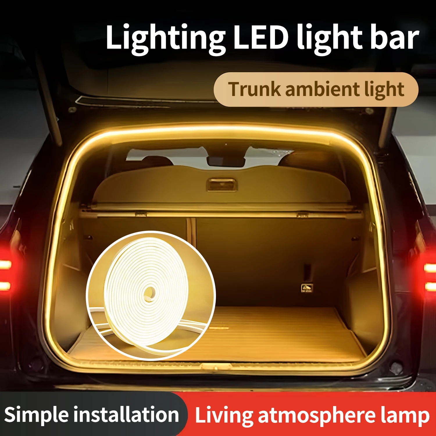 

LED strip light Trunk lighting LED light bar, suitable for various models of ambient light flexible atmospheric light.