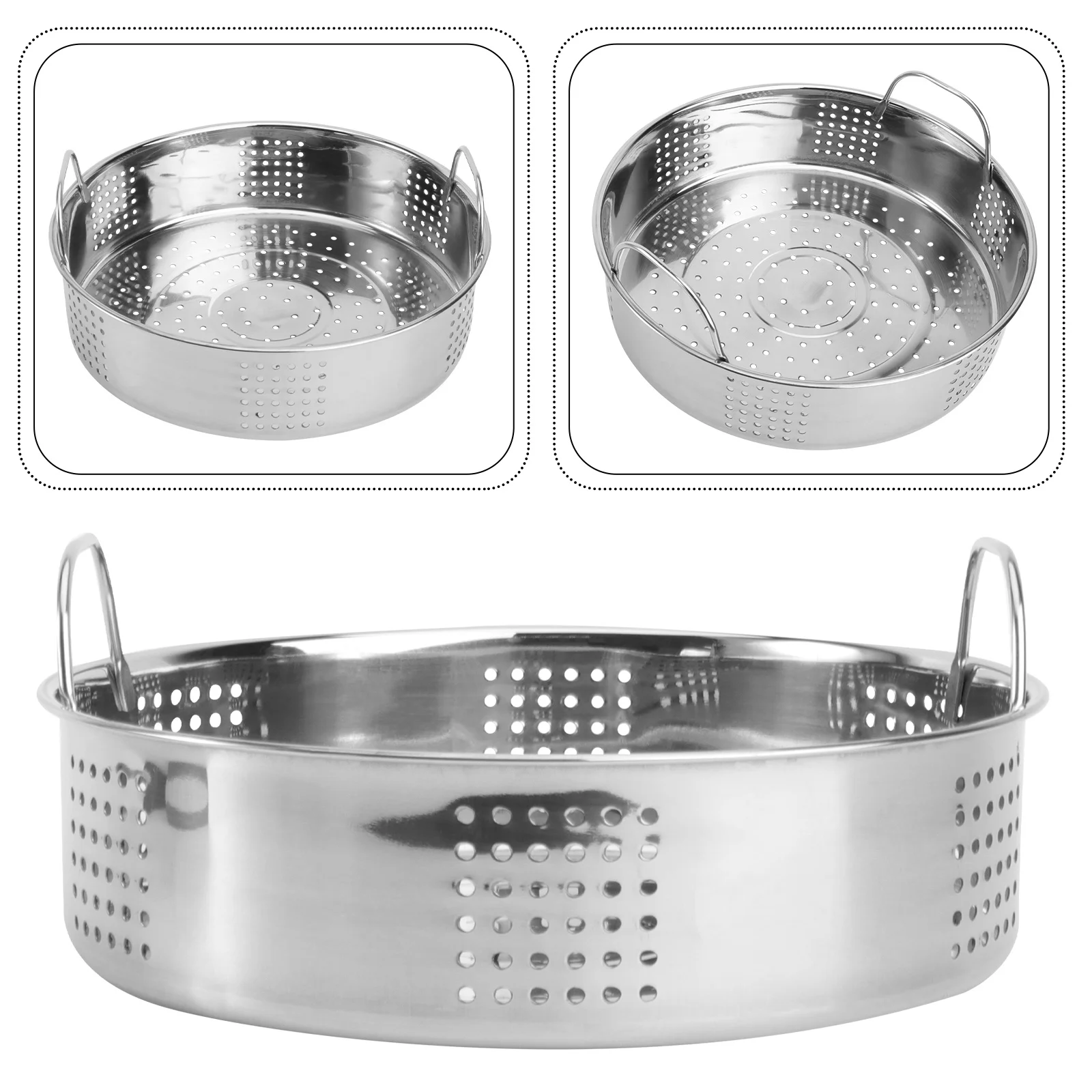 

23Cm Stainless Steel Basket Ecofriendly Kitchen Cookware For Dumplings Buns Food Grid Bun Steamer Kitchen Steamer