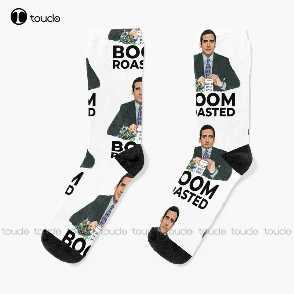 

The Office Michael Scott Boom Roasted Socks Men'S Socks Fashion Creative Leisure Funny Art Abstract Oil Painting Socks Funny