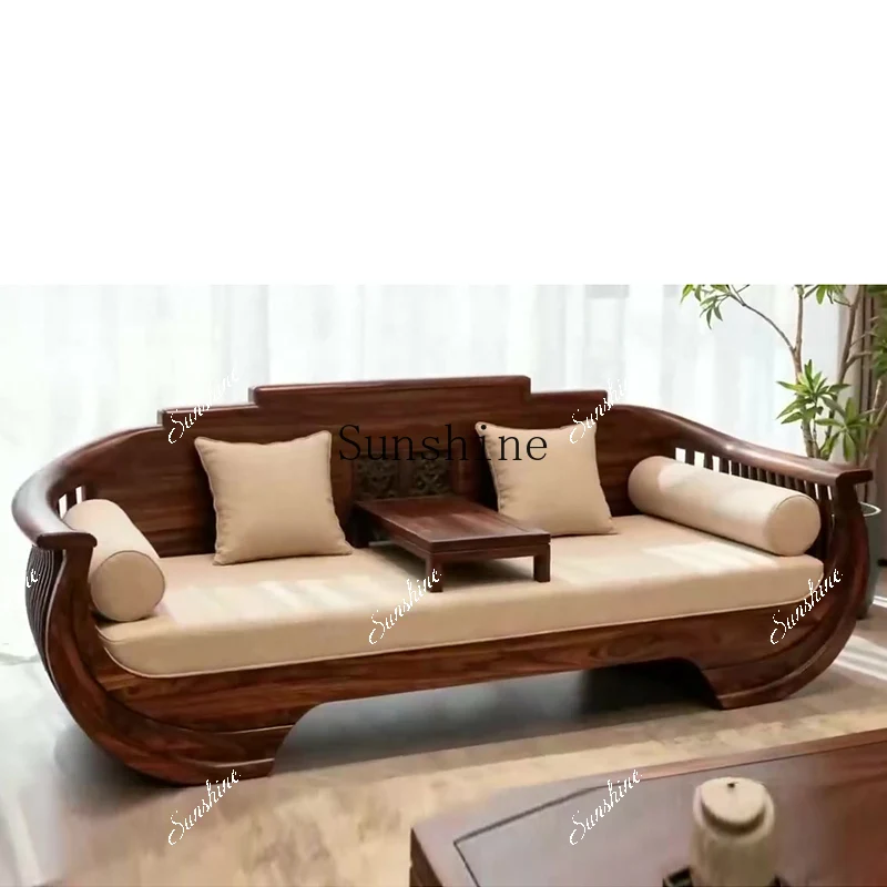 

New Chinese solid wood sofa dual-purpose living room zen light luxury high-end Arhat chairMM