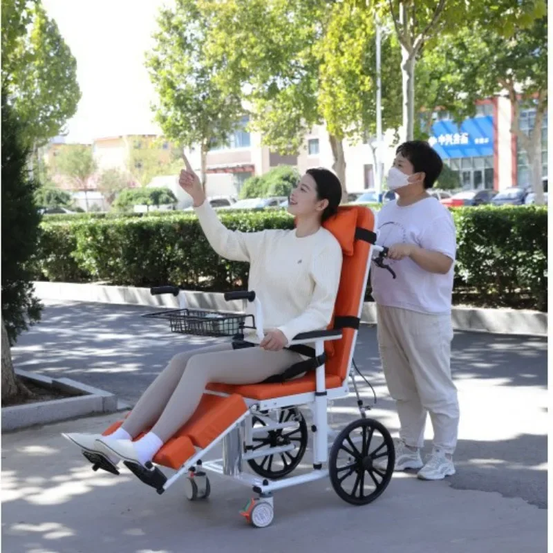 Multifunctional lift can lie flat and half lying disabled hydraulic lift bed sitting, bathing table