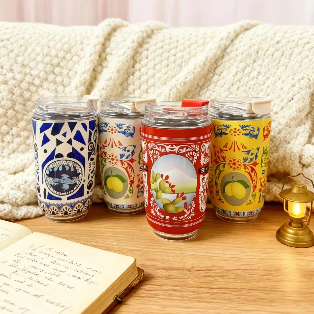 Tasse isolée pour boissons de bureau, 4 couleurs, imprimée en 3D, mignonne et compacte, 304 aliments, en acier inoxydable, en métal, pour voyage, Portable, nouveauté