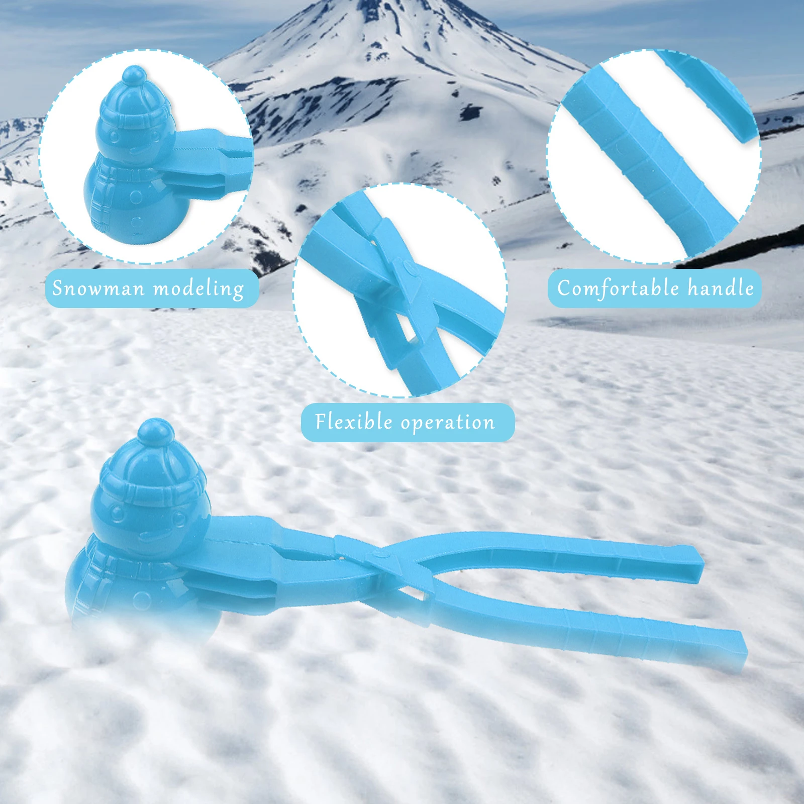 4Pcs Snowball Maker Clip For Kids Adult Heart Snowflake Duck Shape Clip Tongs for Outdoor Sand Snow Ball Mold Fight Sports Toys