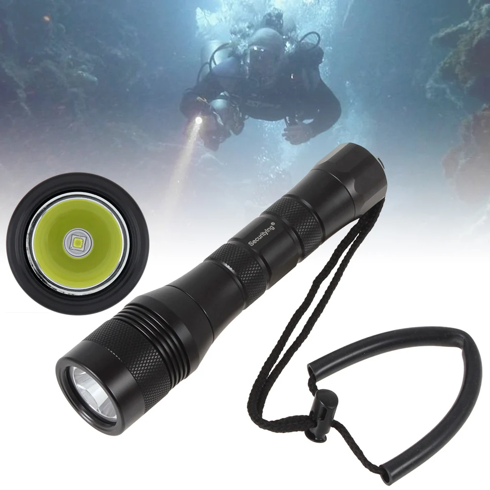 LED Diving Flashlight Wide 9 / 120Degree Beam Angle Scuba Diving Photography Video Light 1050Lm 150M L2 LED Underwater Torches