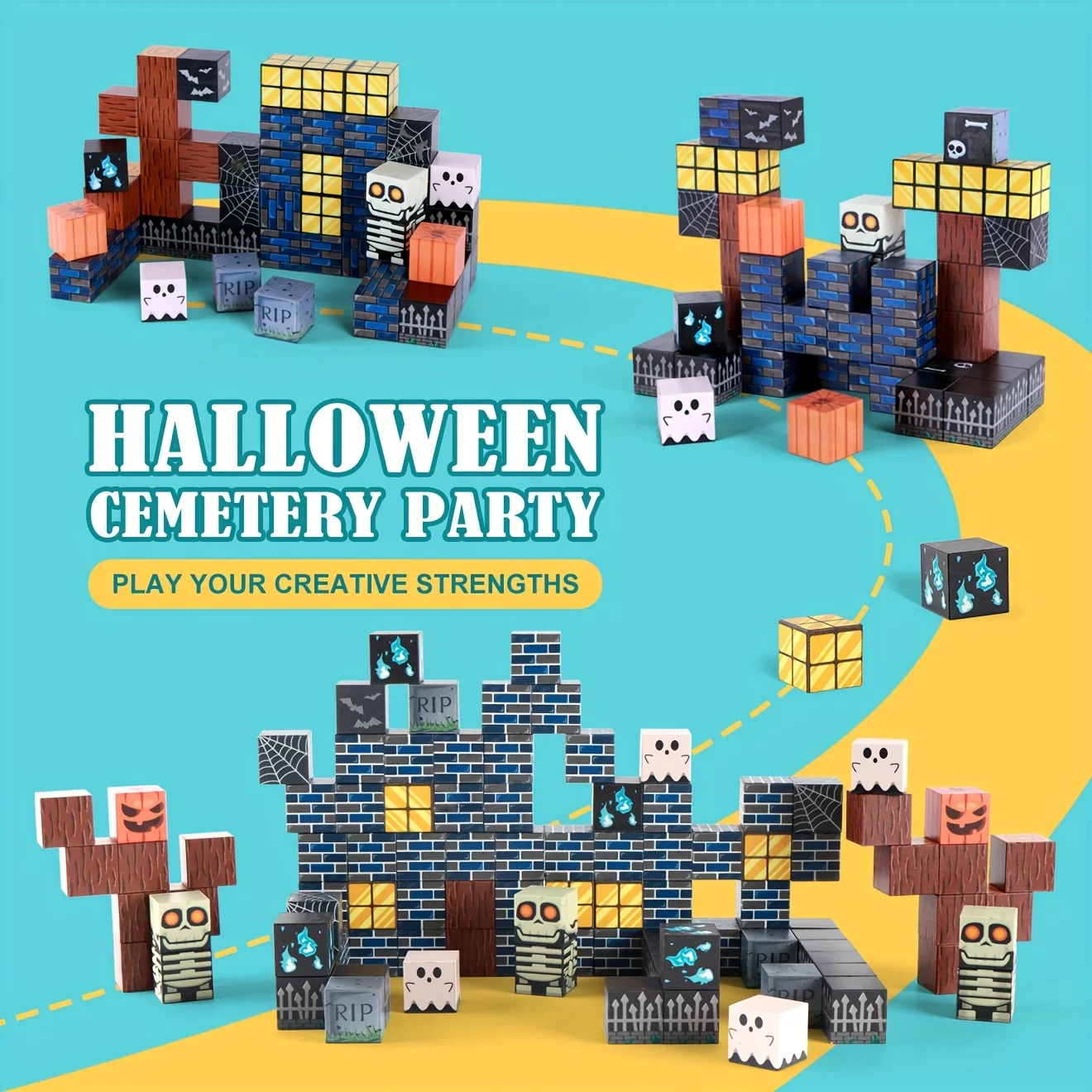 Magnetische Bausteine, Bergmagnet, Weltwürfel zum Stapeln, Bauset, erziehen, sensorisches Spielzeug, Kinder, Jungen, Mädchen, DIY