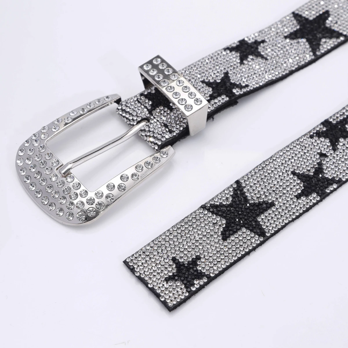 Modischer Diamant-Intarsien-Stern-Gürtel für Damen, luxuriöser kreativer Gürtel, Hip-Hop-Punk-Rock-Stil, Y2k-Gürtel, geeignet für Männer und Frauen – Detail 4