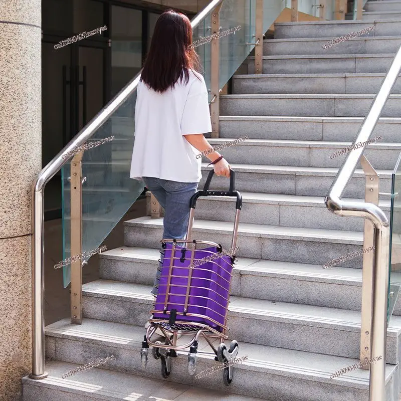 Climb The Stairs To Buy Vegetables, Pull The Cart, Pull The Cart, Fold, Portable, Multi-functional, Elderly People Bottled Water