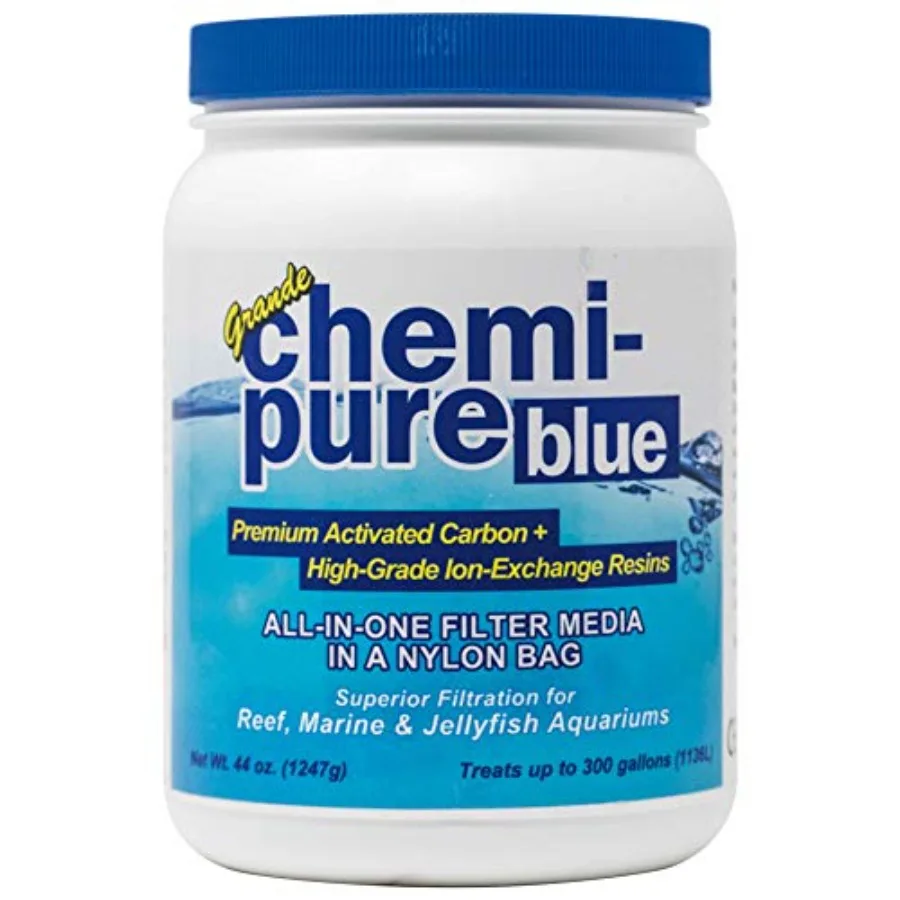 

Boyd Chemi‑Pure Blue 44 oz Grande Aquarium Filtration Media Premium Carbon + Ion‑Exchange Resins in Nylon Bag Clears Toxins Pho