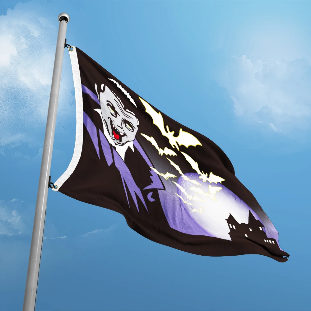 Halloween Vampire Bats Flag 3ft x 5ft Polyester Banner Flying 150* 90cm Custom Double Penetration Grommets Shaft Cover Outdoor