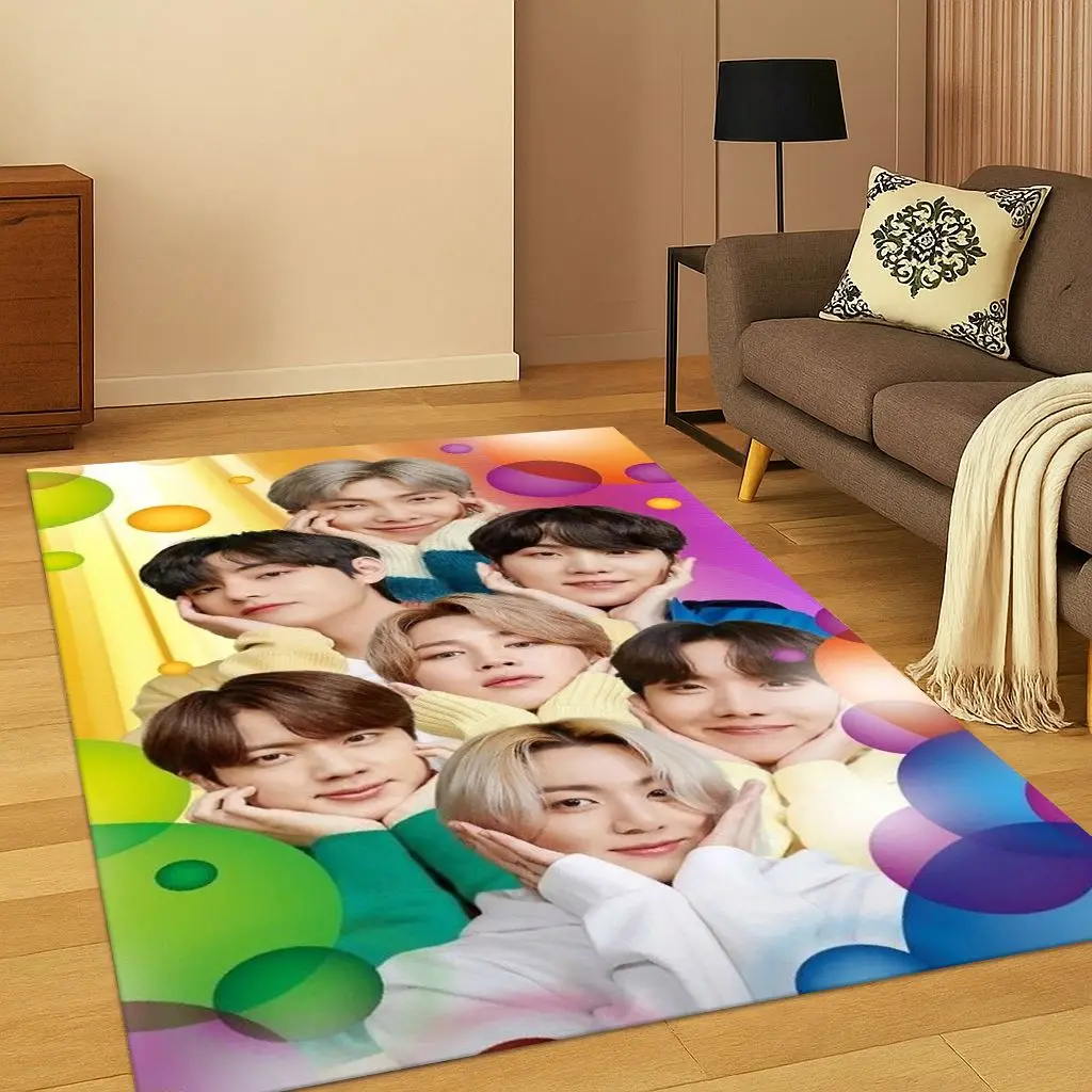 Kpop Star B-BTS Kim JIN SUGA V السجاد البساط لغرفة النوم غرفة المعيشة أريكة المنزل ممسحة ديكور المنزل ، منطقة البساط سجادة أرضية غير قابلة للانزلاق هدية #1