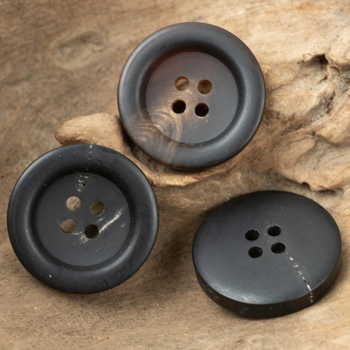 6pcs Thick Matte Horn Buttons For Winter Autumn Coat Leather  25mm 27.5mm Sewing Knitting Supplies Dark Brown Black Buttons Knit