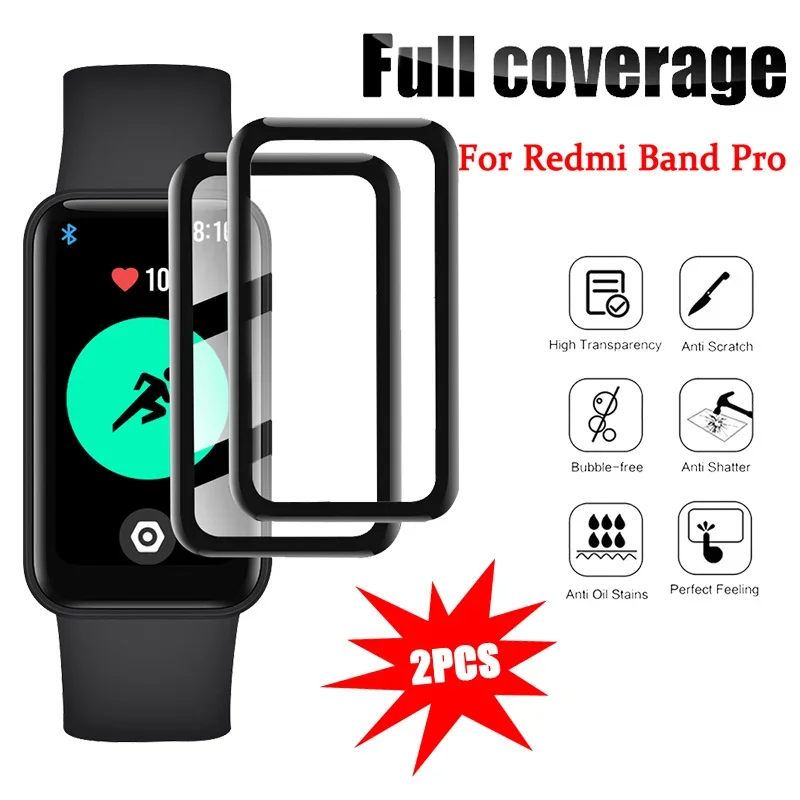 Películas protectoras de pantalla de reloj HD para Xiaomi Redmi Band Pro, Protector de cubierta completa antiarañazos, accesorios para reloj inteligente (no de vidrio)