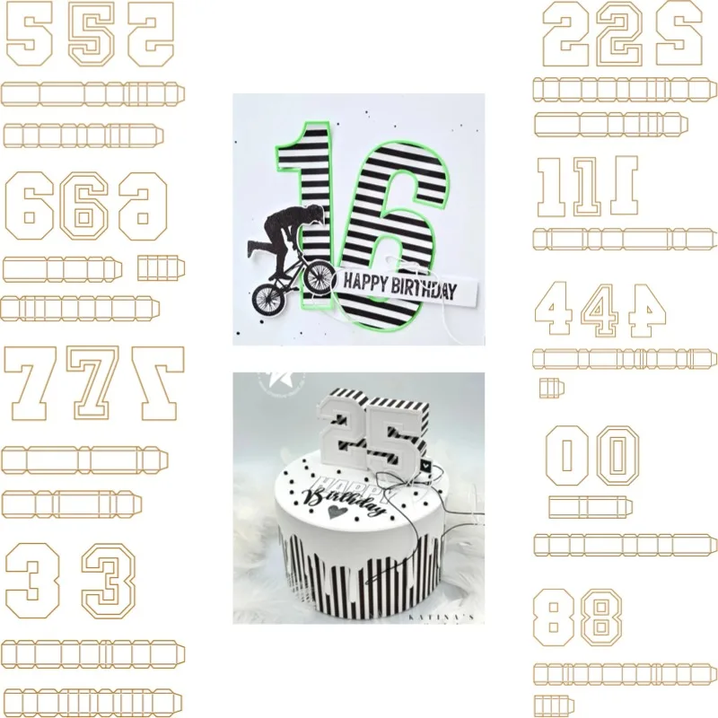 One Two Three Four Five Metal Cutting Dies Scrapbook Diary Decoration Stencil Embossing Template DIY Greeting Card Handmade