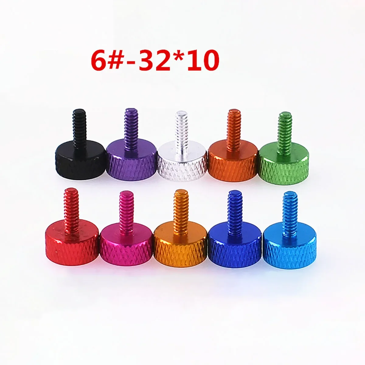 5 pezzi UNC 6 #-32 viti a testa zigrinata filettate viti di serraggio a mano in alluminio anodizzato colorato viti di regolazione manuale