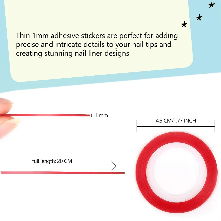 10 Rollen Nail Art Strip ing Tapes, Nail Liner Aufkleber, Nagel abziehbilder, 1mm selbst klebende Aufkleber für das Styling von Nagels pitzen