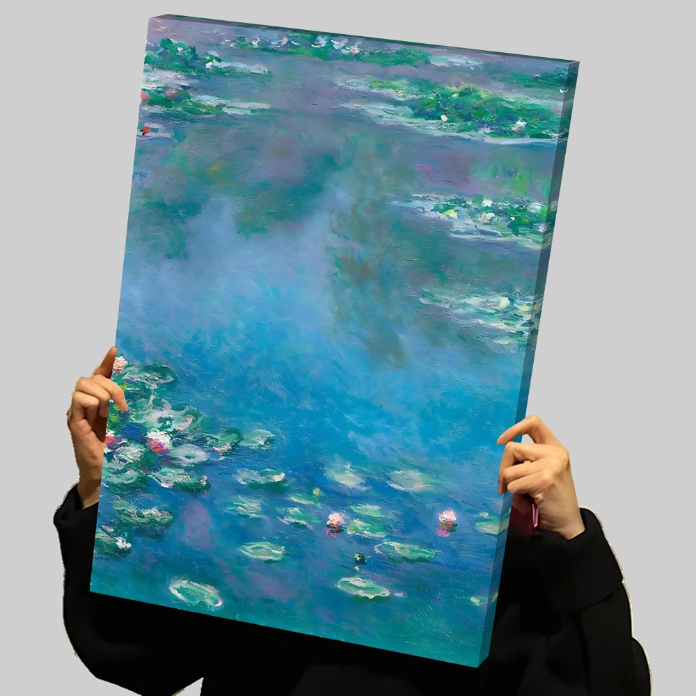 Monet Seerosen Drucke Poster Benutzerdefinierte Leinwand Malerei Wand Kunst Zimmer Ornamente Dekorative Gemälde Home Decor Zauberstab Deko Rahmen