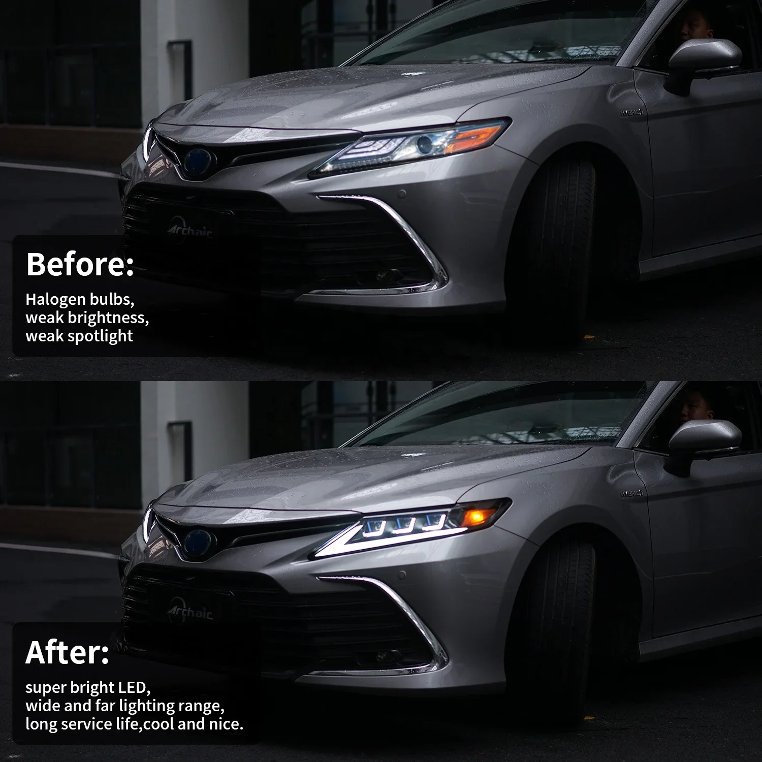 Archaic Modify Headlight for  Camry 2018 - 2023 with Sequential Turning  Headlights Headlamp Front Lamp PLUG & PLAY