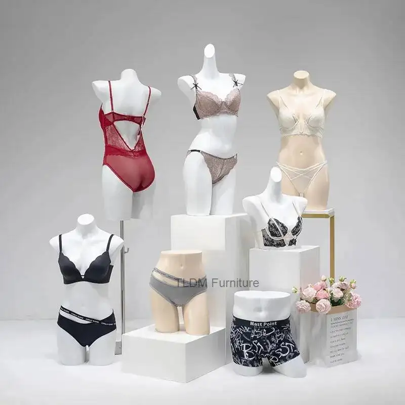 

Modern Design Clothing Store Underwear Mannequin Female Half-body Bra Window Panties Display Stand Apparel Sewing Supplies FYMQ